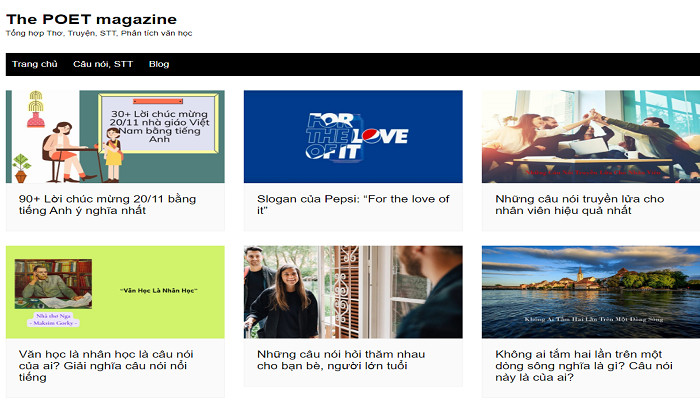 Cập nhật thơ, văn và ca dao tục ngữ tại The POET magazine mỗi ngày