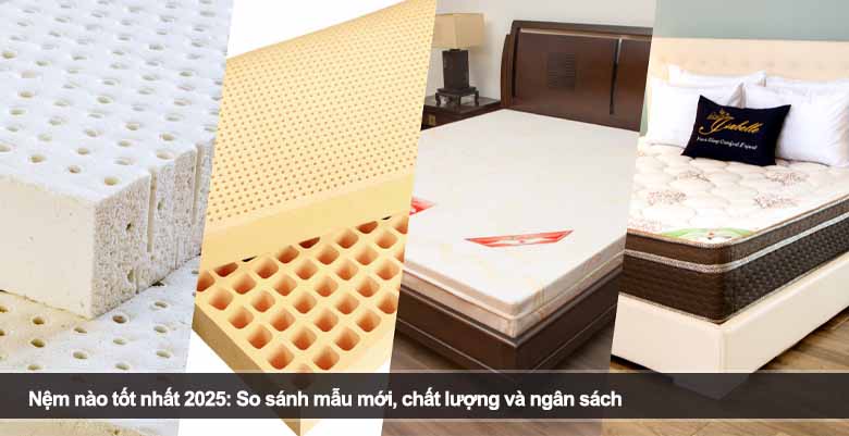 Nệm nào tốt nhất 2025: So sánh mẫu mới, chất lượng và ngân sách