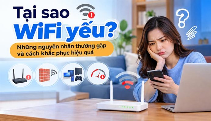 Tại sao WiFi yếu? Những nguyên nhân thường gặp và cách khắc phục hiệu quả
