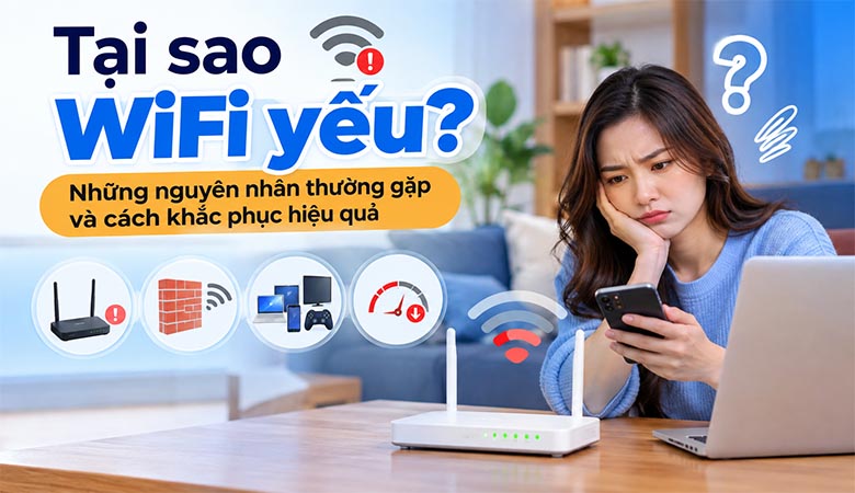 Tại sao WiFi yếu? Những nguyên nhân thường gặp và cách khắc phục hiệu quả