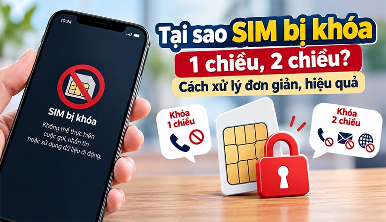 Tại sao SIM bị khóa 1 chiều, 2 chiều? Cách xử lý đơn giản, hiệu quả