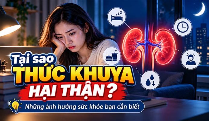 Tại sao thức khuya hại thận? Những ảnh hưởng sức khỏe bạn cần biết