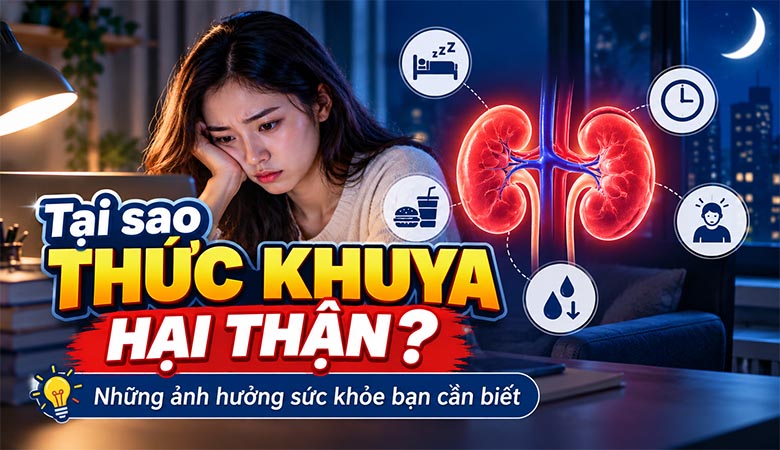 Tại sao thức khuya hại thận? Những ảnh hưởng sức khỏe bạn cần biết